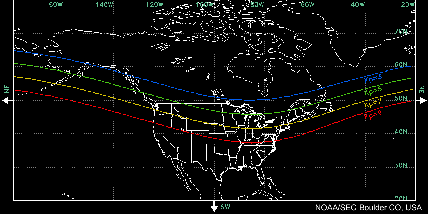 Aurora Kp Map - USA
